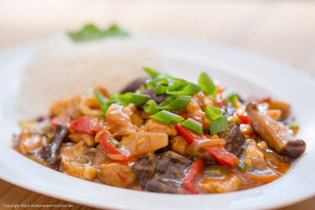 Hähnchenbrust mit Teriyakisauce und Reis